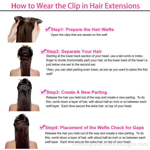 Wholesale Body Wave Curly 100% Raw Black Brazilian Human Remy Clip In Hair Extensions Seamless Indian Clip In Hair Extension